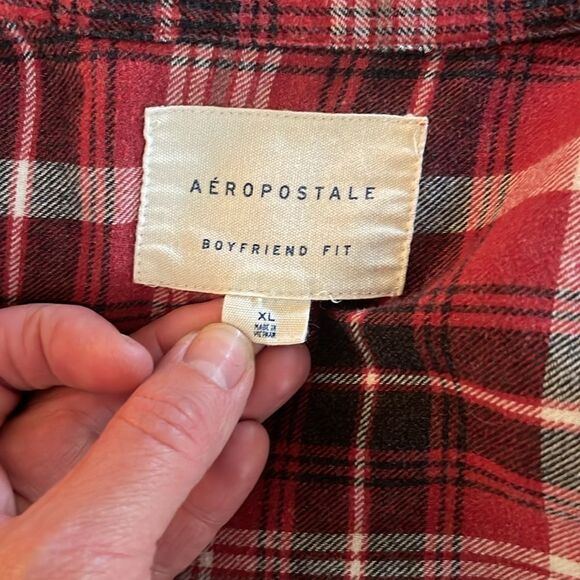 Aeropostale boyfriend fit flannel shirt.  Size XL. - Picture 4 of 7
